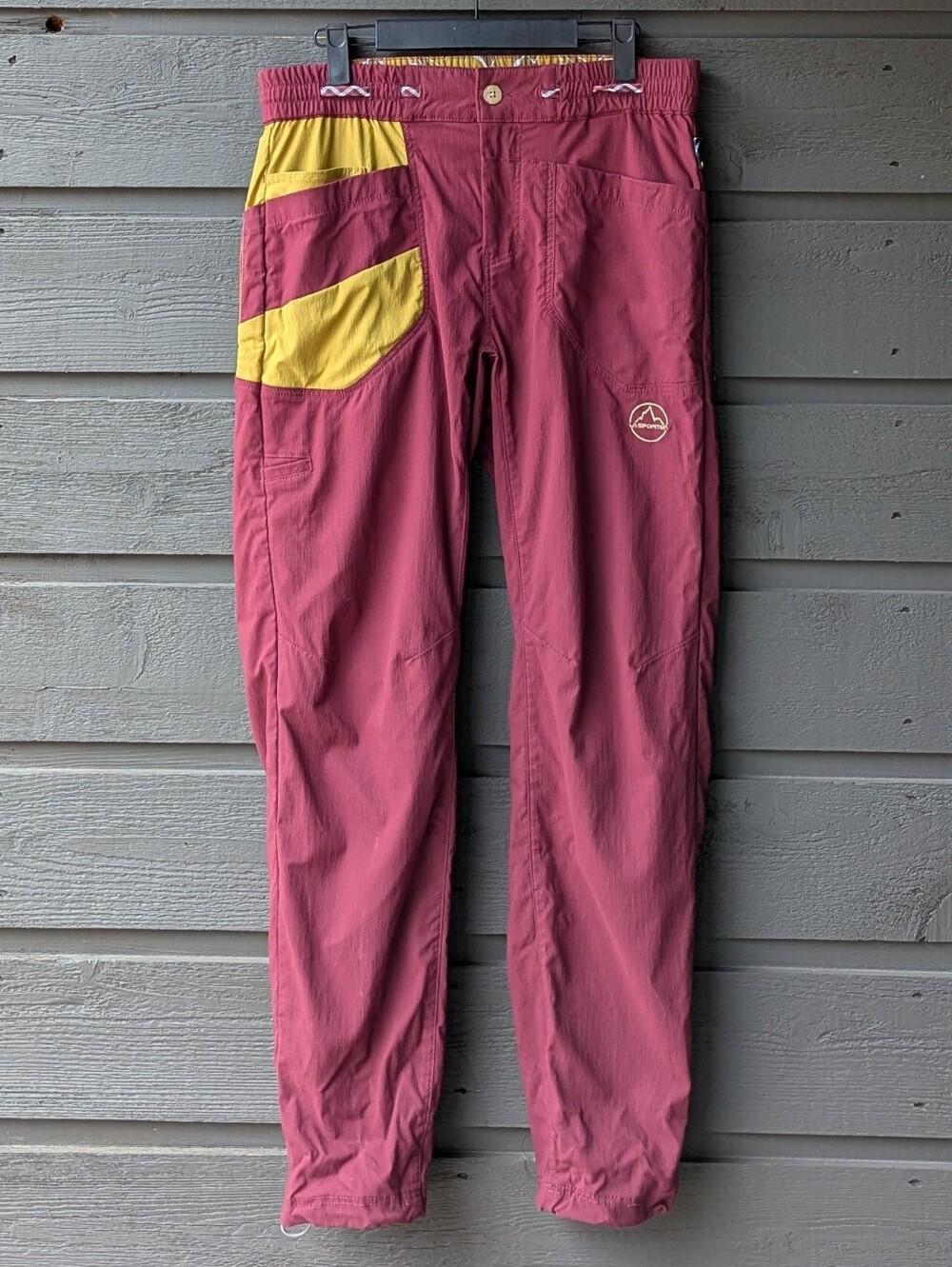 La Sportiva Men's Labyrinth Pants Size XS Brick Red Golden Yellow